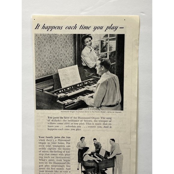 Hammond Organ Vintage Print Ad 1952 Church Model Chicago IL - Picture 4 of 5